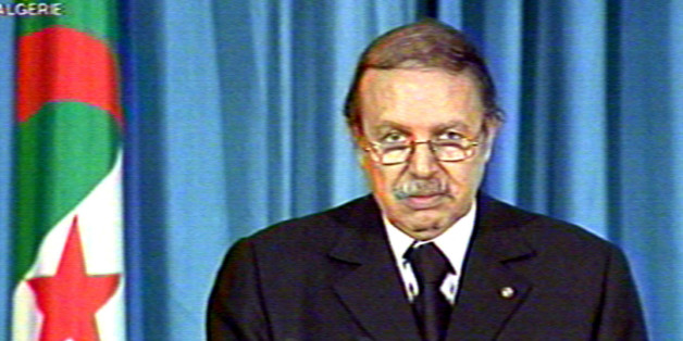 Algerian President Abdelaziz Bouteflika addresses the nation on televisionApril 30, 2001. Clashes between protesters and security forces erupted againin Algeria's Berber region of Kabylie as anger at the reported killing ofmore than 40 people spread to the capital Algiers.ZB/CP/CLH/
