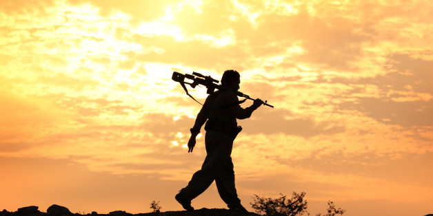 An Iranian Kurdish Peshmerga, member of the Iranian Kurdistan Democratic Party (KDP-Iran), takes part in routine military exercise in Koya, 100 kms east of Arbil, the capital of the autonomous Kurdish region of northern Iraq, on October 22, 2017. / AFP PHOTO / SAFIN HAMED (Photo credit should read SAFIN HAMED/AFP/Getty Images)