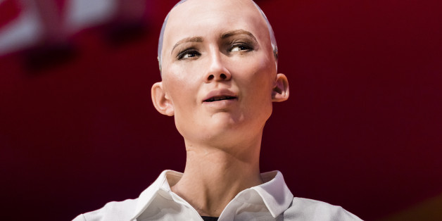 HONG KONG, HONG KONG - JULY 12: Sophia the Robot, robot of Hanson Robotics, attends the Day 2 of the RISE Conference 2017 at the Hong Kong Convention and Exhibition Centre on 12 July 2017, in Hong Kong, Hong Kong. (Photo by studioEAST/Getty Images)