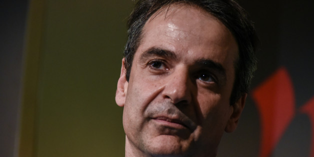 Greek opposition leader Kyriakos Mitsotakis meeting Francis Fukuyama at "The World in 2017 Gala Dinner Athens" by Economist, in Athens on January 27, 2017(Photo by Wassilios Aswestopoulos/NurPhoto via Getty Images)