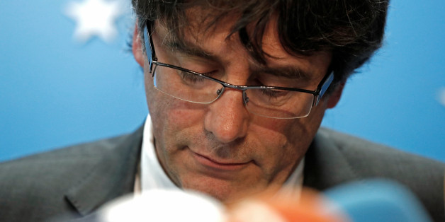 Sacked Catalan leader Carles Puigdemont attends a news conference at the Press Club Brussels Europe in Brussels, Belgium, October 31, 2017. REUTERS/Yves Herman