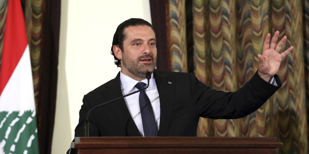 Lebanon's Prime Minister Saad al-Hariri gestures as he talks at the governmental palace in Beirut, Lebanon August 10, 2017. Picture taken August 10, 2017. Dalati Nohra/Handout via REUTERS ATTENTION EDITORS - THIS IMAGE HAS BEEN SUPPLIED BY A THIRD PARTY.
