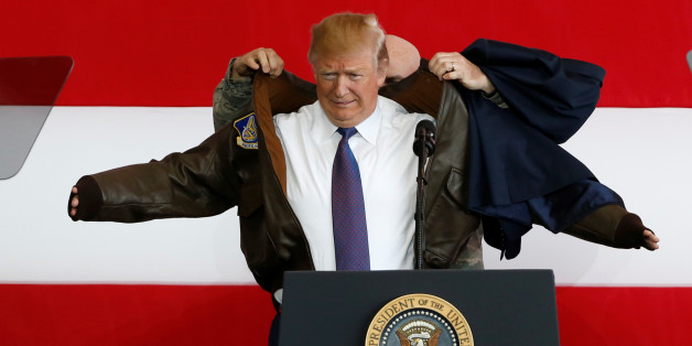 U.S. President Donald Trump addresses members of U.S. military services and Japan Self-Defense Force (JSDF) at U.S. Air Force Yokota Air Base in Fussa, on the outskirts of Tokyo, Japan, November 5, 2017. REUTERS/Toru Hanai