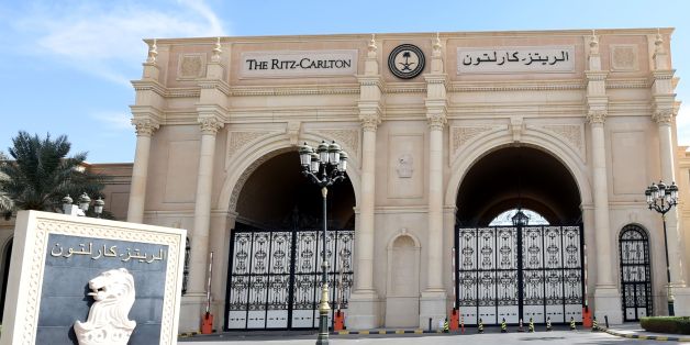 A picture taken on November 5, 2017 in Riyadh shows a general view of the closed main gate of the Ritz Karlton hotel in Riyadh.A day earlier Saudi Arabia arrested 11 princes, including a prominent billioniare, and dozens of current and former ministers, reports said, in a sweeping crackdown as the kingdom's young crown prince Mohammed bin Salman consoliates power. / AFP PHOTO / FAYEZ NURELDINE (Photo credit should read FAYEZ NURELDINE/AFP/Getty Images)