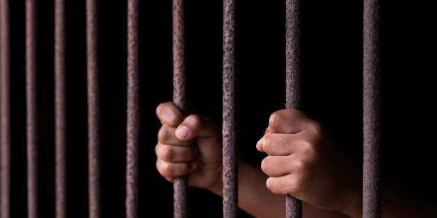Boy hold cage with eye sad and hopeless