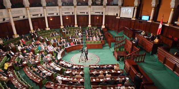 European Parliament chief Antonio Tajani addresses the Tunisian parliament on October 30, 2017 during an official visit to Tunis. / AFP PHOTO / FETHI BELAID (Photo credit should read FETHI BELAID/AFP/Getty Images)