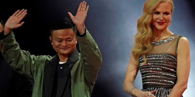 Jack Ma, Chairman of Alibaba Group, and actor Nicole Kidman attend a show during Alibaba Group's 11.11 Singles' Day global shopping festival in Shanghai, China, November 10, 2017. REUTERS/Aly Song