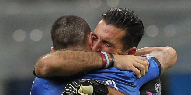 MILAN, ITALY - NOVEMBER 13: Gianluigi Buffon of Italy cries after loosing at the end of the FIFA 2018 World Cup Qualifier Play-Off: Second Leg between Italy and Sweden at San Siro Stadium on November 13, 2017 in Milan, Sweden. (Photo by Marco Luzzani/Getty Images)
