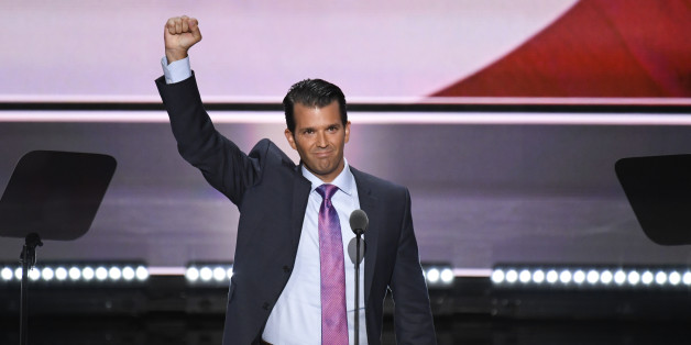 UNITED STATES - JULY 19: Donald Trump Jr., speaks at the 2016 Republican National Convention in Cleveland, Ohio on Monday, July 19, 2016. (Photo By Bill Clark/CQ Roll Call)