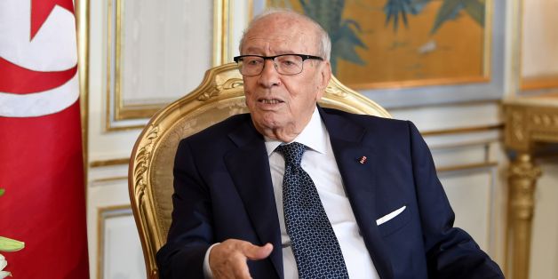 Tunisian President Beji Caid Essebsi meets the European Parliament chief on October 31, 2017 in Carthage Palace in eastern Tunis. Tajani is on 2 day official visit to Tunisia. / AFP PHOTO / FETHI BELAID (Photo credit should read FETHI BELAID/AFP/Getty Images)
