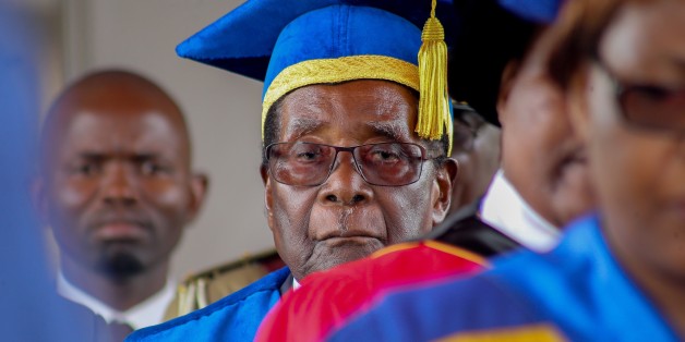 HARARE, ZIMBABWE - NOVEMBER 17: Zimbabwe's President Robert Mugabe appeares in public in capital Harare for the first time since the military moved against him, on November 17, 2017 in Harare, Zimbabwe. Mugabe was spotted at a graduation ceremony at the Zimbabwe Open University. (Photo by Tafadzwa Ufumeli/Anadolu Agency/Getty Images)