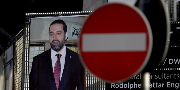 A picture taken on November 15, 2017 shows a poster of Lebanese Prime Minister Saad Hariri hanging at a street junction in the capital Beirut. / AFP PHOTO / JOSEPH EID (Photo credit should read JOSEPH EID/AFP/Getty Images)