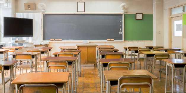An empty classroom.