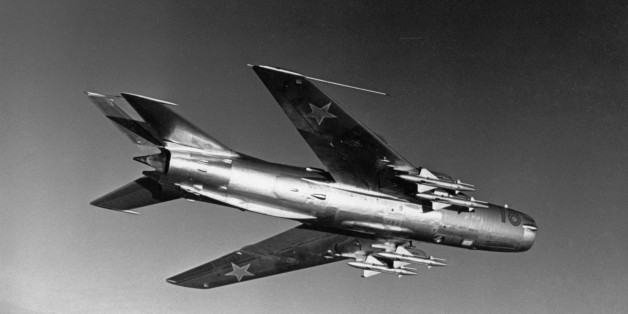 A soviet mikoyan-gurevich mig-19 'farmer' jet fighter in flight, 1960s. (Photo by: Sovfoto/UIG via Getty Images)