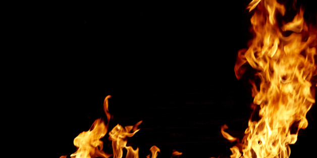 frame fire burn on a black background