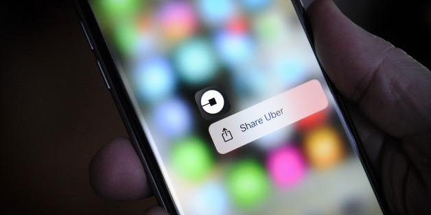 The Uber app is seen on a smartphone on November 20, 2017. (Photo by Jaap Arriens/NurPhoto via Getty Images)