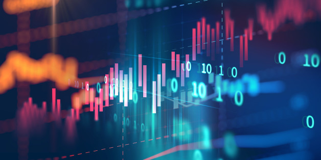 financial stock market graph on technology abstract background