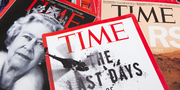 Shanghai, China - Oct 2, 2013: Popular Magazines in English language displayed, including Time and The Economist. Magazines are a great way to learn news, culture and short stories. They generate the majority of their income through advertising.