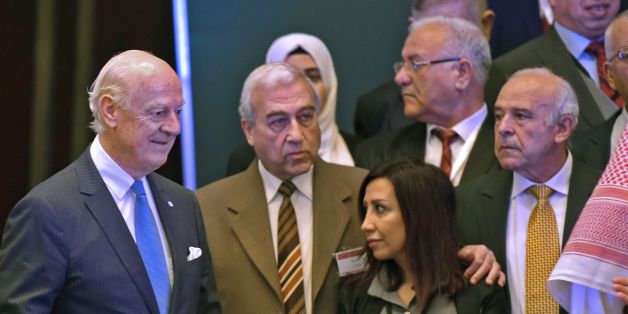 UN special envoy for Syria crisis Staffan de Mistura attends the Syrian opposition meeting in Riyadh, on November 22, 2017. / AFP PHOTO / FAYEZ NURELDINE (Photo credit should read FAYEZ NURELDINE/AFP/Getty Images)
