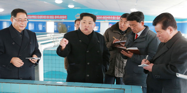 This undated photo released by North Korea's official Korean Central News Agency (KCNA) on November 28, 2017 shows North Korean leader Kim Jong-Un at the newly built Sunchon Catfish Farm in South Pyongan Province. / AFP PHOTO / KCNA via KNS AND AFP PHOTO / - / South Korea OUT / REPUBLIC OF KOREA OUT ---EDITORS NOTE--- RESTRICTED TO EDITORIAL USE - MANDATORY CREDIT 'AFP PHOTO/KCNA VIA KNS' - NO MARKETING NO ADVERTISING CAMPAIGNS - DISTRIBUTED AS A SERVICE TO CLIENTS
THIS PICTURE WAS MADE AVAILABLE BY A THIRD PARTY. AFP CAN NOT INDEPENDENTLY VERIFY THE AUTHENTICITY, LOCATION, DATE AND CONTENT OF THIS IMAGE. THIS PHOTO IS DISTRIBUTED EXACTLY AS RECEIVED BY AFP. / (Photo credit should read -/AFP/Getty Images)