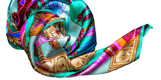 Silk scarf isolated on white background