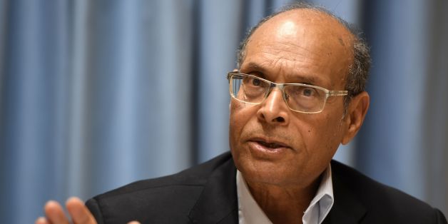 Former interim Tunisian president Moncef Marzouki speaks during a joint press conference with a Yemeni journalist and Nobel Peace Prize laureate at the UN headquarters in Geneva on March 2, 2017. / AFP PHOTO / PHILIPPE DESMAZES (Photo credit should read PHILIPPE DESMAZES/AFP/Getty Images)
