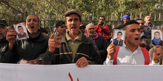 Manifestation le 27 novembre 2017 des familles des migrants détenus en Libye pour exiger leur rapatriement au Maroc.