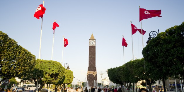 Tunisians flags fly on October 19, 2011 on a street leading to the Clock square in the center of Tunis. Arab states that were once transfixed by the January revolt in Tunisia are now more focused on their internal crises than the historic October 23 elections in the tiny north African state. Tunisians are to elect members of an assembly that will write a new constitution for the country, nine months after strongman Zine el Abidine Ben Ali was ousted in protests that spread to countries across th