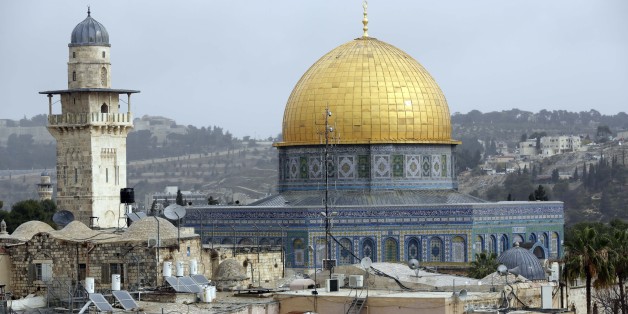 JERUSALEM - DECEMBER 06: A view of Qubbat al-Sakhrah (Dome of the Rock) at Al Aqsa Mosque Compound is seen in Jerusalem on December 06, 2017. Sacred to Muslims, Jews, and Christians; Jerusalem city is home to the Al-Aqsa Mosque and Dome of the Rock. For Muslims, Al-Aqsa represents the world's third holiest site, after the holy cities of Mecca and Medina in Saudi Arabia. Jerusalem, which has the religious significance for 3 monotheistic religions, hosts people from many different countries. U.S.