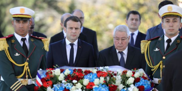 Emmanuel Macron aux côtés d'Abdelkader Bensalah à Alger, le 6 décembre 2017