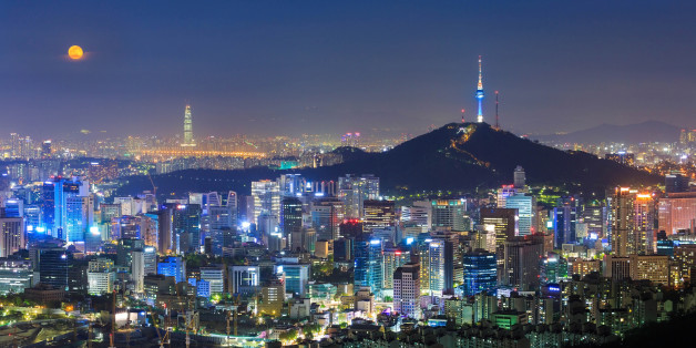 Seoul City Skyline and N Seoul Tower in Seoul, South Korea