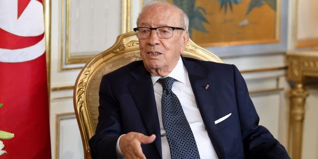 Tunisian President Beji Caid Essebsi meets the European Parliament chief on October 31, 2017 in Carthage Palace in eastern Tunis. Tajani is on 2 day official visit to Tunisia. / AFP PHOTO / FETHI BELAID (Photo credit should read FETHI BELAID/AFP/Getty Images)