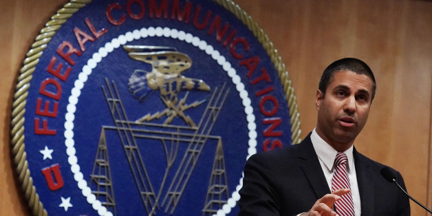 WASHINGTON, DC - DECEMBER 14: Federal Communications Commission Chairman Ajit Pai speaks to members of the media after a commission meeting December 14, 2017 in Washington, DC. FCC has voted to repeal its net neutrality rules at the meeting. (Photo by Alex Wong/Getty Images)
