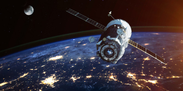 Spacecraft Launch Into Space. Elements of this image furnished by NASA.