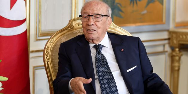 Tunisian President Beji Caid Essebsi meets the European Parliament chief on October 31, 2017 in Carthage Palace in eastern Tunis. Tajani is on 2 day official visit to Tunisia. / AFP PHOTO / FETHI BELAID (Photo credit should read FETHI BELAID/AFP/Getty Images)