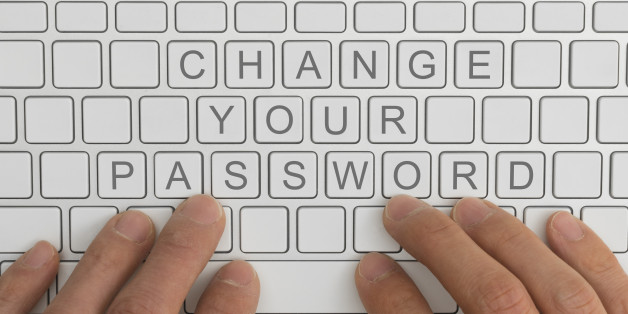 Top down view of keyboard with the words change your password