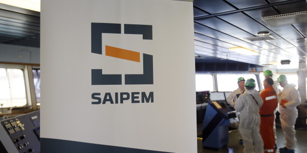 A Saipem logo in seen on the bridge of the Saipem 10000 deepwater drillship in Genoa's harbour, Italy, November 19, 2015. Picture taken November 19, 2015. REUTERS/Alessandro Garofalo