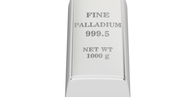palladium ingot, 3D rendering isolated on white background