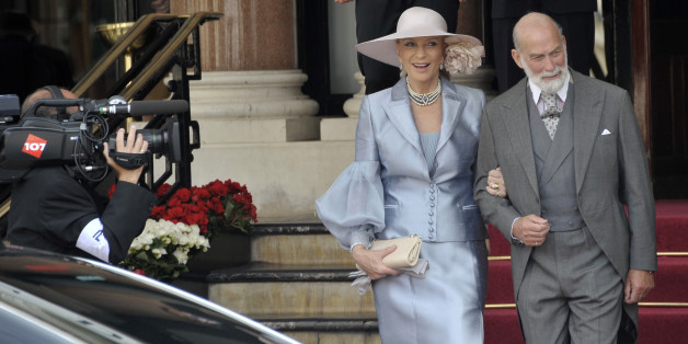 Prince and Princess Michael of Kent leave the Hotel de Paris to attend the religious wedding ceremony for Monaco's Prince Albert II and Princess Charlene at the Palace in Monaco July 2, 2011. July 2, 2011. REUTERS/Christophe Karaba/Pool (MONACO - Tags: ROYALS ENTERTAINMENT) (MONACO ROYAL WEDDING)