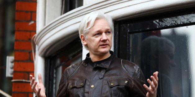 WikiLeaks founder Julian Assange speaks on the balcony of the Ecuadorian Embassy in London, Britain, May 19, 2017. REUTERS/Neil Hall