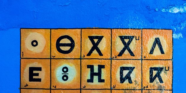 Tifinagh script Berber alphabet letters officially used in Morocco