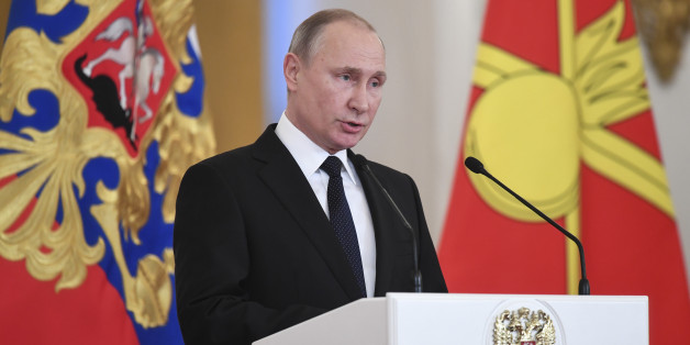 Russian President Vladimir Putin delivers a speech during a state awards ceremony for military personnel who served in Syria, at the Kremlin in Moscow, Russia December 28, 2017. REUTERS/Kirill Kudryavtsev/Pool