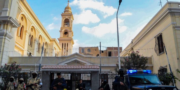 CAIRO, EGYPT - DECEMBER 26: (----EDITORIAL USE ONLY MANDATORY CREDIT - ' EGYPTIAN ARMED FORCES / HANDOUT' - NO MARKETING NO ADVERTISING CAMPAIGNS - DISTRIBUTED AS A SERVICE TO CLIENTS----) Members of Egyptian Armed Forces take security measures around the Sanctuaries of Christians as part of the Christmas celebrations in Cairo, Egypt on December 26, 2017. (Photo by Egyptian Armed Forces / Handout/Anadolu Agency/Getty Images)