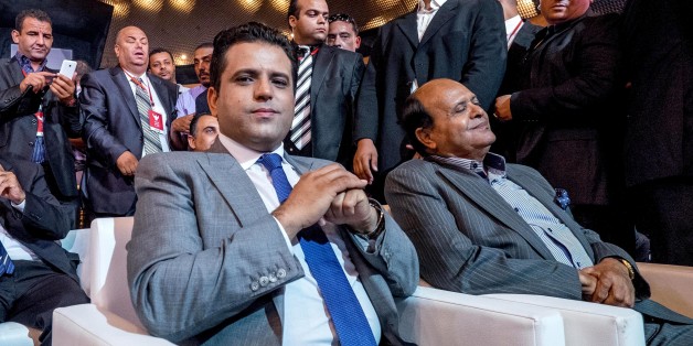 In September 29th, 2014: the president of the free patriotic Union ( UPL) and his candidate for the presidential election, Slim Riahi, presented the lists of his party for the next general election as well as its election platform. (Photo by Nicolas Fauqu��/Corbis via Getty Images)