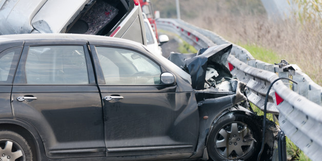 Car accident on italian highway.