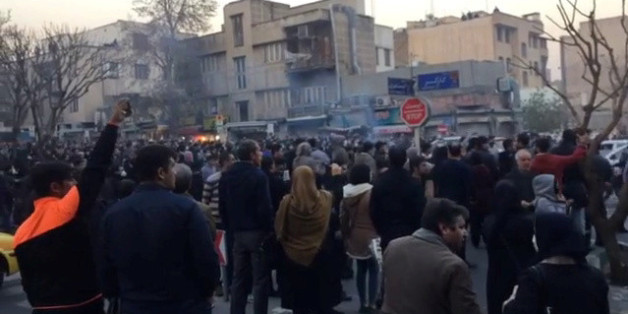 People protest in Tehran, Iran December 30, 2017 in this still image from a video obtained by REUTERS. THIS IMAGE HAS BEEN SUPPLIED BY A THIRD PARTY.