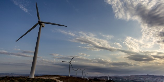 BIZERTE, TUNISIA - SEPTEMBER 18: Wind turbines are seen at El Alia town of Bizerte, Tunisia on September 18, 2016. The wind power plant, put into service on 2012, is operated by Tunisian Company of Electricity and Gas. 37 wind turbines product 150 gigawatt electric power per year. (Photo by Amine Landoulsi/Anadolu Agency/Getty Images)