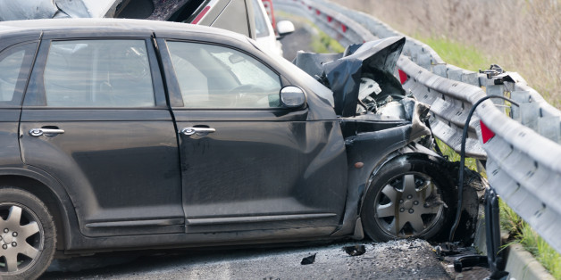Car accident on italian highway.