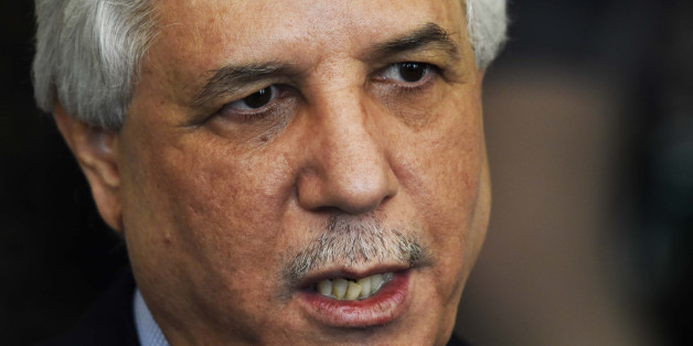 Algerian Justice Minister Tayeb Louh looks on during a meeting with his French counterpart Christiane Taubira in Algiers during the first day of the latter's visit on December 20, 2015. Taubira is due to sign a cooperation agreement during her visit. / AFP / FAROUK BATICHE (Photo credit should read FAROUK BATICHE/AFP/Getty Images)