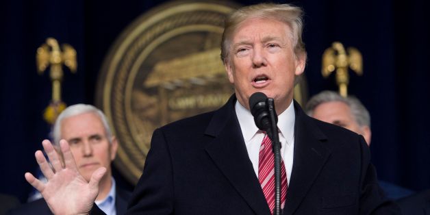 US President Donald Trump speaks during a retreat with Republican lawmakers at Camp David in Thurmont, Maryland, January 6, 2018. / AFP PHOTO / SAUL LOEB (Photo credit should read SAUL LOEB/AFP/Getty Images)